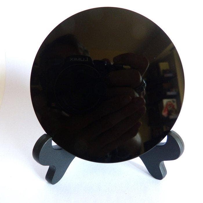 Prachtige Mexicaanse zwarte obsidiaanspiegel - 10 cm- 218 g, Collections, Minéraux & Fossiles