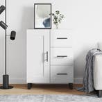 vidaXL Dressoir 69,5x34x90 cm bewerkt hout hoogglans wit, Huis en Inrichting, Kasten | Dressoirs, Verzenden, Nieuw