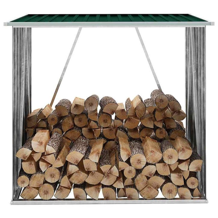 vidaXL Haardhoutschuur 163x83x154 cm gegalvaniseerd staal, Tuin en Terras, Overige Tuin en Terras, Nieuw, Verzenden
