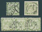 Baden 1868 - Lot met drie-strook, briefstuk, enkele zegel en