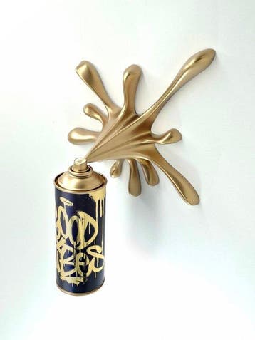 2FAST - Good Vibes Gold Splash Can Sculpture