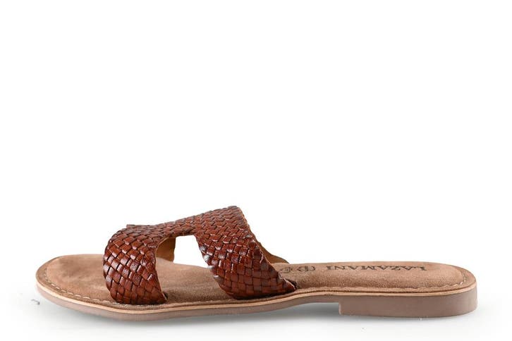 Lazamani Slippers in maat 41 Bruin, Kleding | Dames, Schoenen, Bruin, Zo goed als nieuw, Slippers, Verzenden