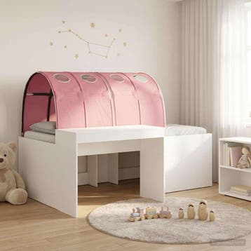 vidaXL Bed met Tunnel 3 st Wit en Roze Bewerkt hout, Huis en Inrichting, Slaapkamer | Bedden, Verzenden, Nieuw