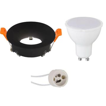 Dimbare 6W LED Spot Set - Mat Zwarte Ronde Inbouwspot, Natuu, Verzenden, Nieuw