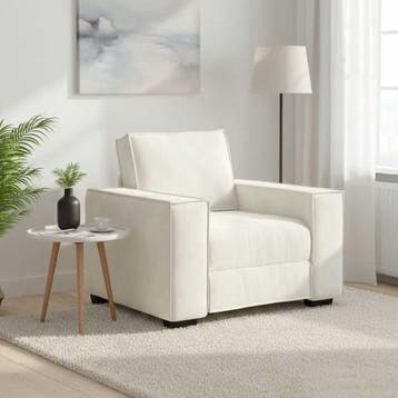 vidaXL Fauteuil Crème 100x78x84 cm Fluweel, Verzenden