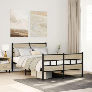 vidaXL Bedframe zonder matras metaal sonoma eikenkleurig, Verzenden