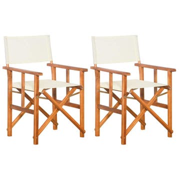 vidaXL Regisseursstoelen 2 st massief acaciahout, Tuin en Terras, Verzenden, Nieuw