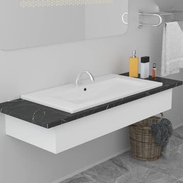 vidaXL Inbouwwastafel 91x39,5x18,5 cm keramiek wit, Verzenden, Nieuw