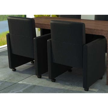 vidaXL Eetkamerstoelen 2 st kunstleer zwart, Verzenden, Nieuw