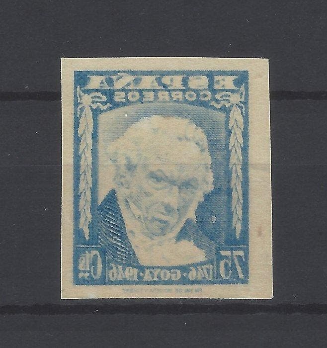 Spanje 1946 - Goya - zeldzame fout afgedrukt op de, Timbres & Monnaies, Timbres | Europe | Espagne