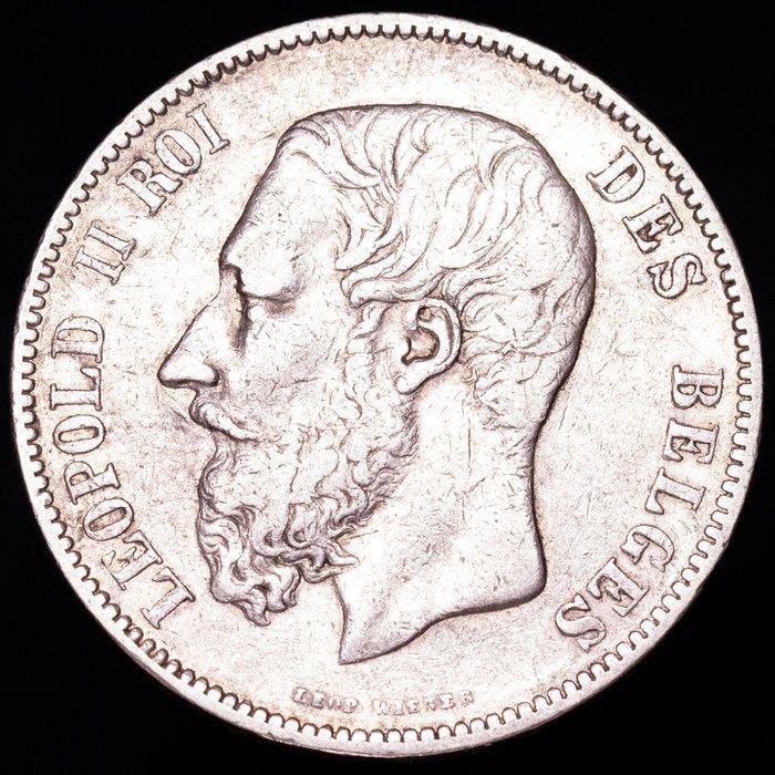België. Leopold II. 5 Francs 1873 (Zonder minimumprijs), Postzegels en Munten, Munten | Nederland