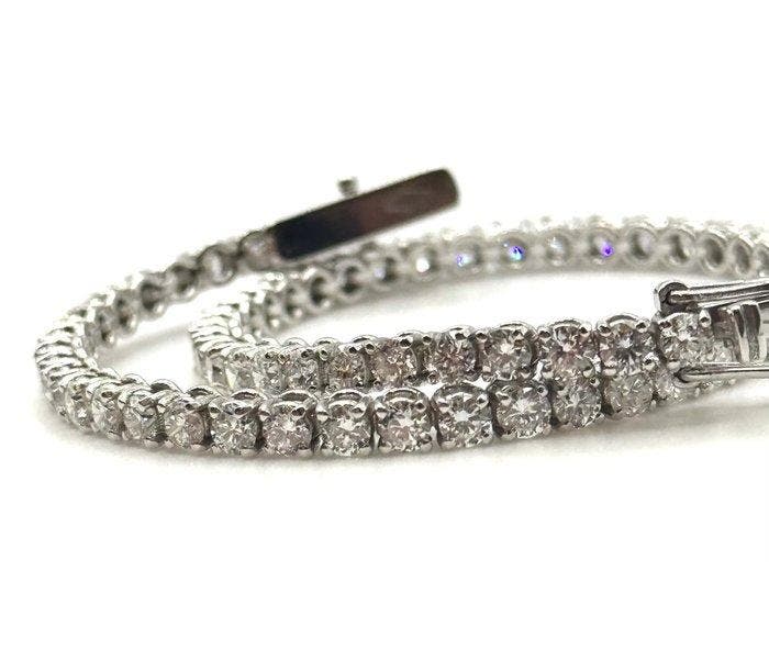 Armband - 18 karaat Witgoud - 4.90ct. tw. Diamant, Handtassen en Accessoires, Armbanden