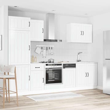 vidaXL 7-delige Keukenkastenset Lucca bewerkt hout glanzend, Verzenden, Nieuw