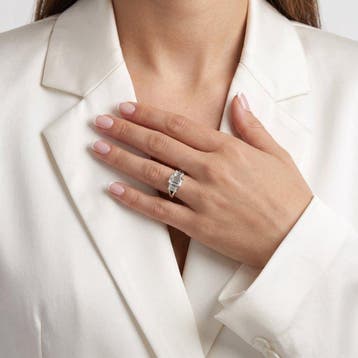 Ring - 18 karaat Witgoud - 1.55ct. tw. Diamant (Natuurlijk), Nieuw