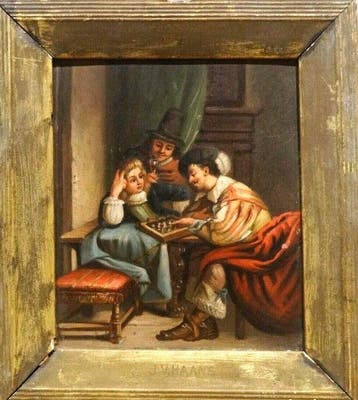 Dutch school (XIX) - A game of chess