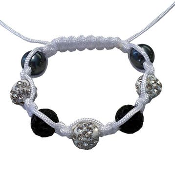 Fako Bijoux - Armband - Disco Dots Kids - Zwart/Wit, Verzenden