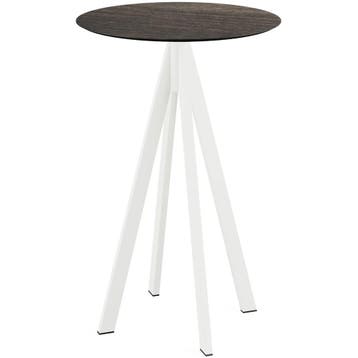 Statafel | INFINITY | HPL/RVS | Houtlook Blad | Wit Frame |, Verzenden