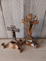 Crucifix (2) - Metaal, Hout - 1940-1950 - Twee altaar, Antiek en Kunst