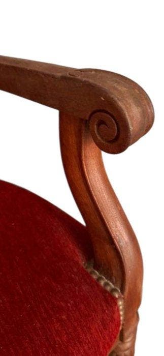 Louis-Philippe - 1910-1930 - Fauteuil - Fluweel, Walnoot -