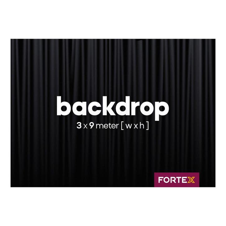 FORTEX Backdrop 3m (b) x 9m (h) zwart 320 gram/m², Muziek en Instrumenten, Licht en Laser, Verzenden