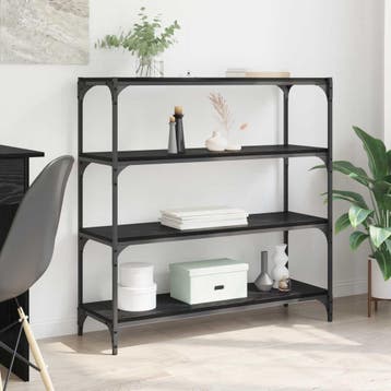 vidaXL Boekenkast Zwart Eiken 40 x 33 x 70.5 cm, Verzenden