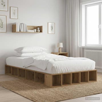 vidaXL Bedombouw met opslag Artisanaal eiken 80 x 200 cm, Verzenden, Nieuw