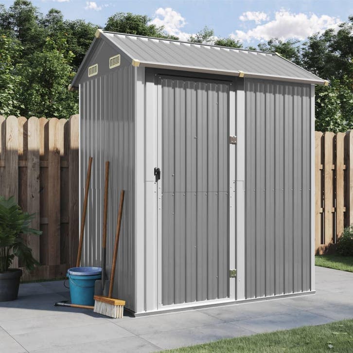 vidaXL Tuinhuis Lichtgrijs 192x152,5x237 cm Gegalvaniseerd, Jardin & Terrasse, Abris de jardin, Envoi