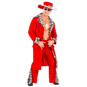Pooier Kostuum Rood Heren, Kleding | Heren, Verzenden, Nieuw