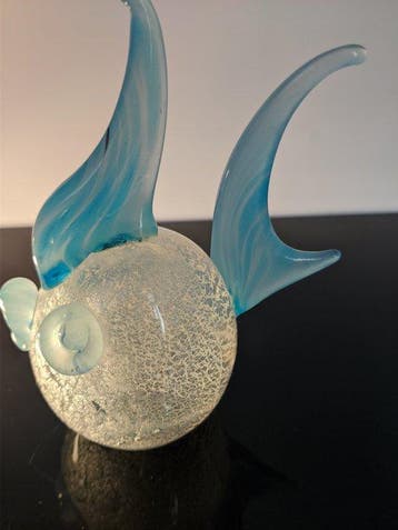 Murano - Formia - Figuur - Pesce-foglia argento - Muranoglas