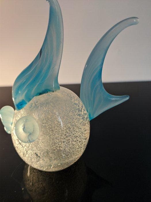 Murano - Formia - Figuur - Pesce-foglia argento - Muranoglas, Antiek en Kunst, Antiek | Glaswerk en Kristal