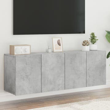 vidaXL Tv-meubels 2 st wandgemonteerd 60x30x41 cm betongrijs, Huis en Inrichting, Kasten |Televisiemeubels, Verzenden, Nieuw