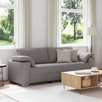 vidaXL 3-Zits Sofa Taupe 220 cm Stof, Huis en Inrichting, Zetels | Zetels, Verzenden, Nieuw