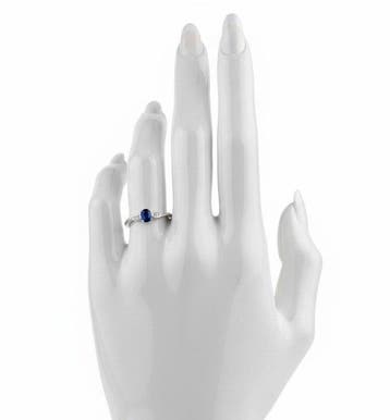Ring - 14 karaat Witgoud - 0.53ct. tw. Saffier - Diamant, Handtassen en Accessoires, Ringen, Nieuw