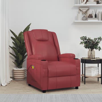 vidaXL Massagestoel kunstleer wijnrood, Huis en Inrichting, Stoelen, Verzenden, Nieuw