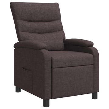 vidaXL Recliner Donkerbruin Stof, Verzenden