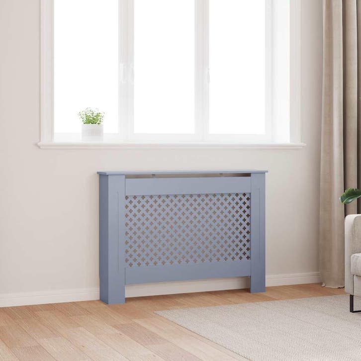 vidaXL Radiatorombouw 112x19x81,5 cm MDF antraciet, Bricolage & Construction, Chauffage & Radiateurs, Envoi