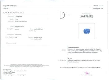 Bleu Saphir - 7.04 ct - Lotus Gemology (Thaïlande), Nieuw