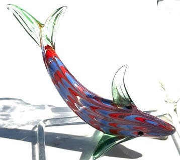 Fritz Lampl - Bimini Glas - sculptuur, Vase mit Fisch - 12
