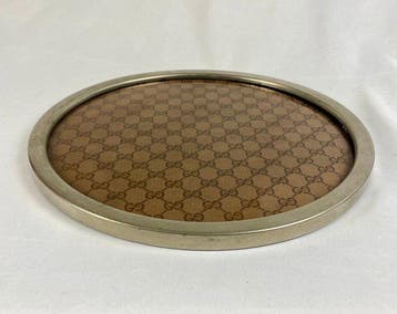 Decoratief dienblad - Gucci - Ronde massieve messing / GG