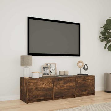 vidaXL TV-kast met LED 140 x 34 x 40 cm Gerookte Eik, Huis en Inrichting, Kasten |Televisiemeubels, Verzenden, Nieuw