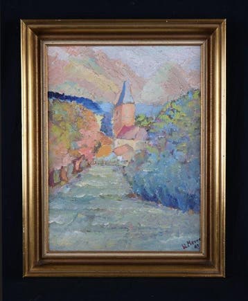 German school (XX), signed W. Meurer - Dorfstraße mit