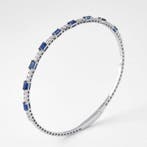 Armband - 14 karaat Witgoud - 2.27ct. tw. Saffier - Diamant