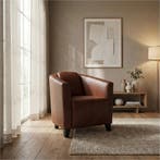 Leren fauteuil Press, Huis en Inrichting, Nieuw, Ophalen of Verzenden, Eigentijds, Klassiek, Retro, Romantisch, Vintage, 50 tot 75 cm