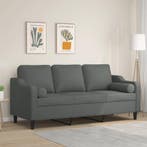 vidaXL Driezitsbank met sierkussens 180 cm stof donkergrijs, Verzenden, Nieuw