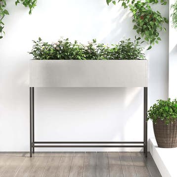 vidaXL Verhoogde Tuin Plantenbak Zilver 100 x 26 x 82 cm, Verzenden