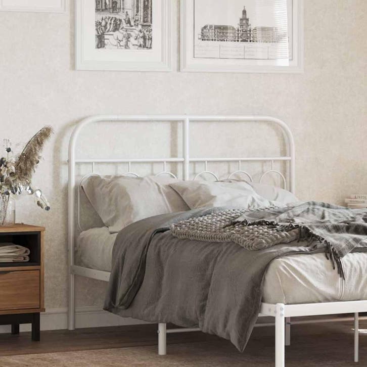 vidaXL Vervangend hoofdbord 120 cm metaal wit, Huis en Inrichting, Slaapkamer | Bedden, Nieuw, Verzenden