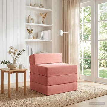 vidaXL Vouwbare Sofa Bed Roze 200 x 70 x 15 cm Fluweel, Huis en Inrichting, Zetels | Zetels, Verzenden, Nieuw