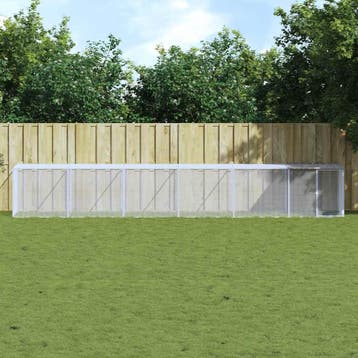 vidaXL Kippenhok met dak 603x98x90 cm gegalvaniseerd staal, Verzenden