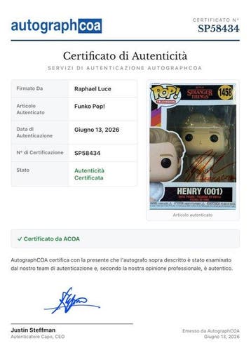 Funko - Funko Pop - henry stranger things autografato