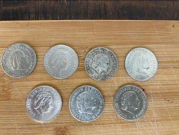 Pays-Bas. 1 Gulden 1952/1970, 7 stuks (Sans prix de réserve)